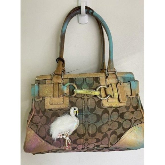 coach graffiti customized with and applique tan sh - Picture 2 of 10